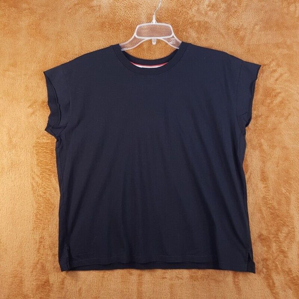 AYR Womens Top Medium Black Pullover Crew Tee 100% Pima Cotton Casual